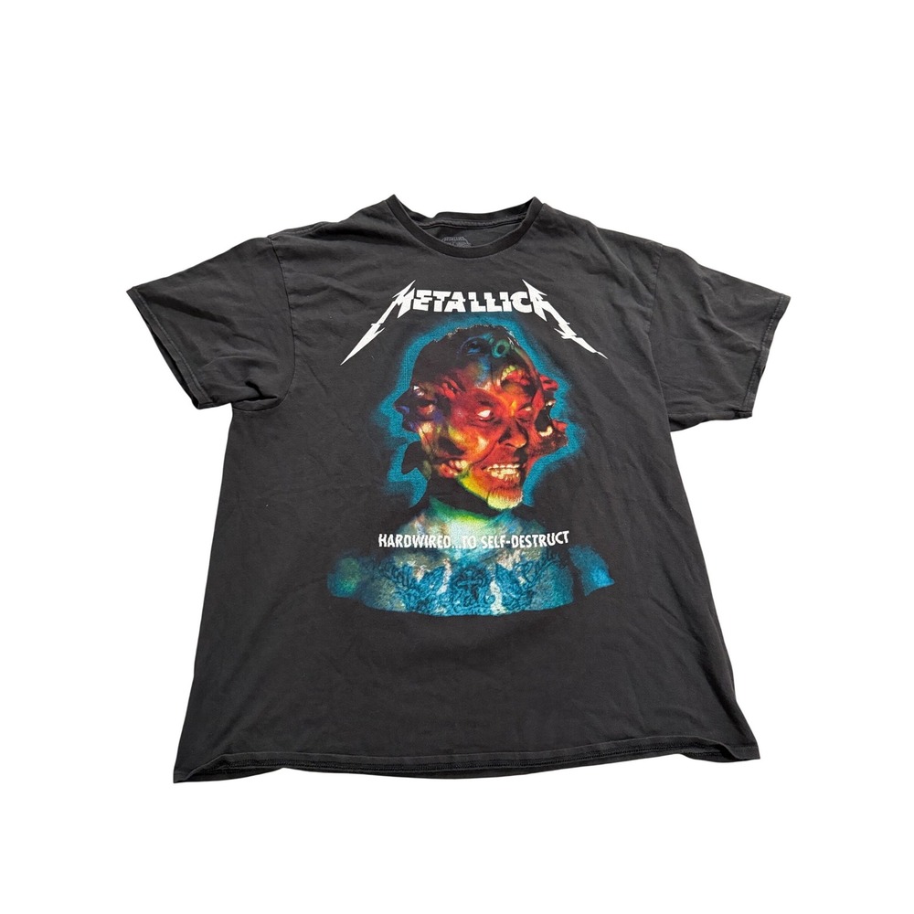 Metallica T-Shirt Mens XL Black WorldWired Tour Hardwired Graphic